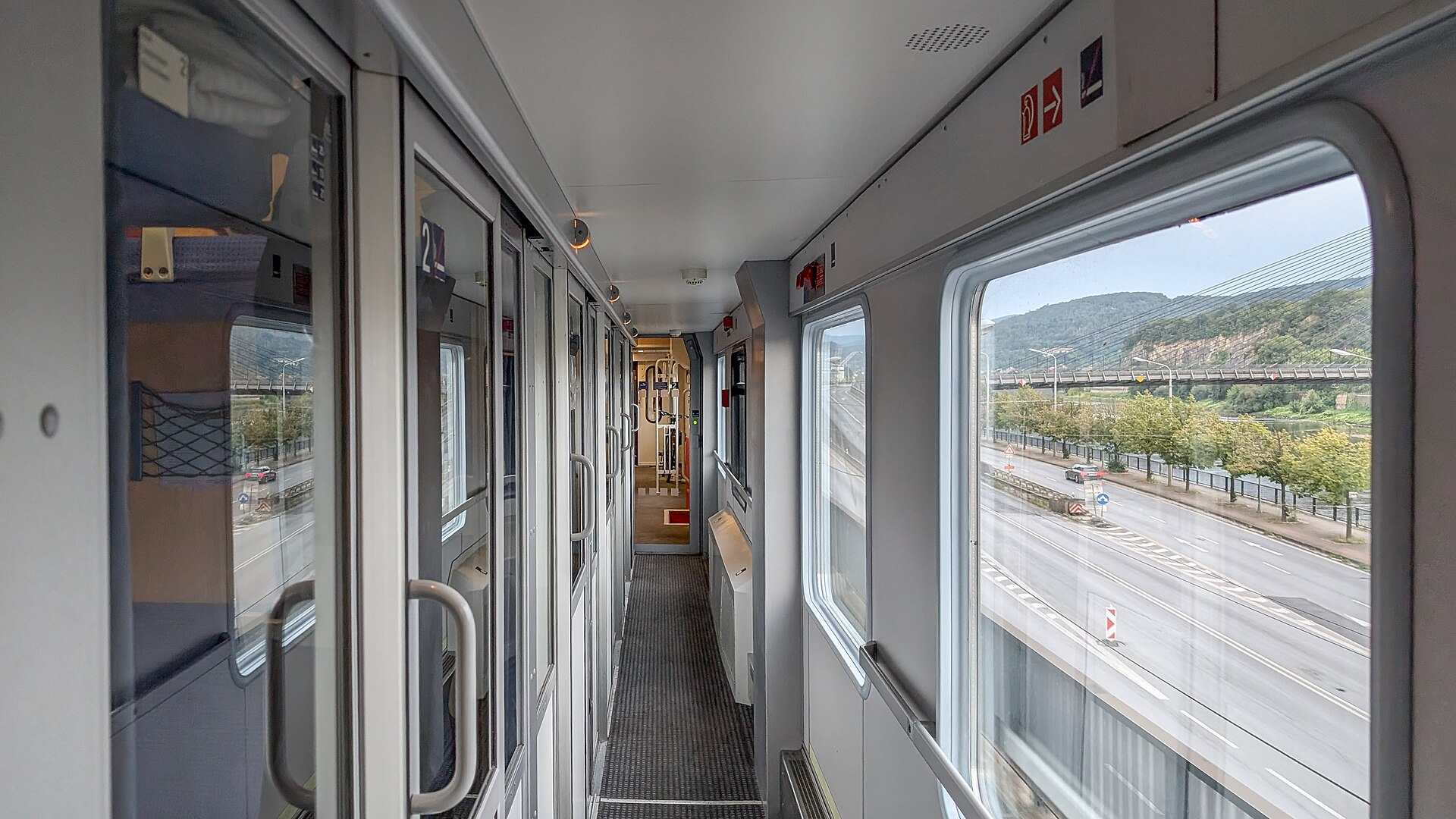 sleeper train corridor night