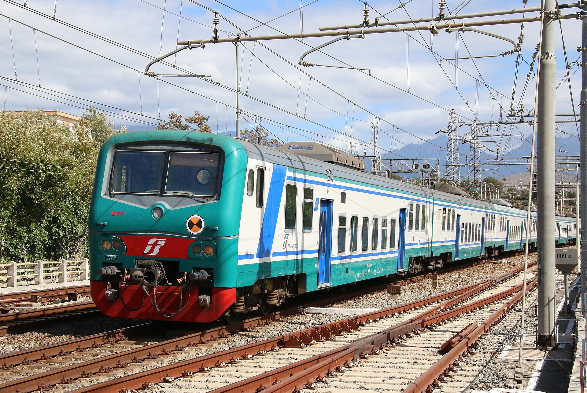 Italian train coastal railway