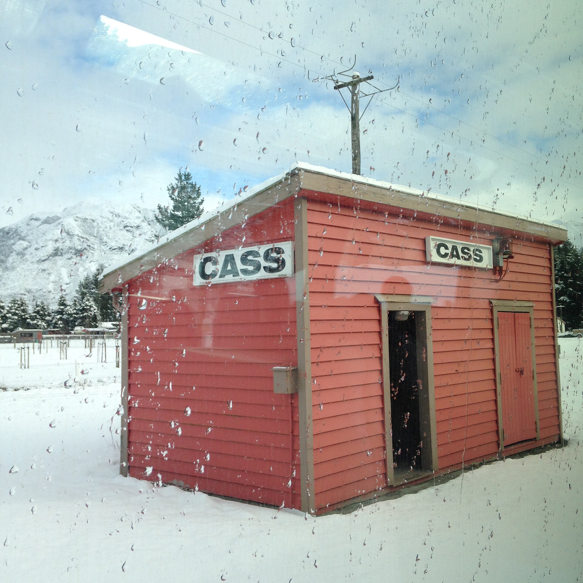 Alpine railway snow landscape