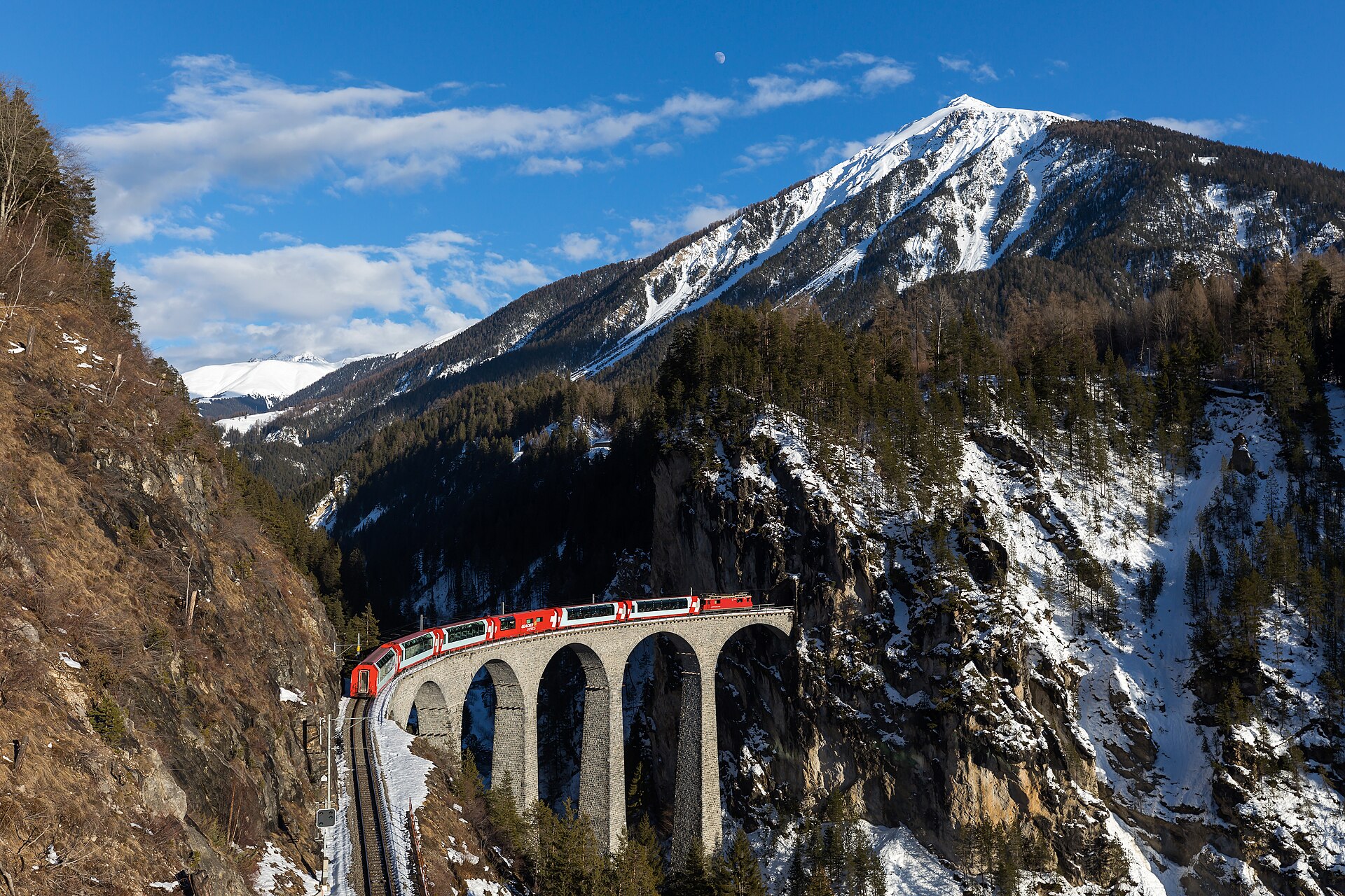 Swiss mountain railway viaduct