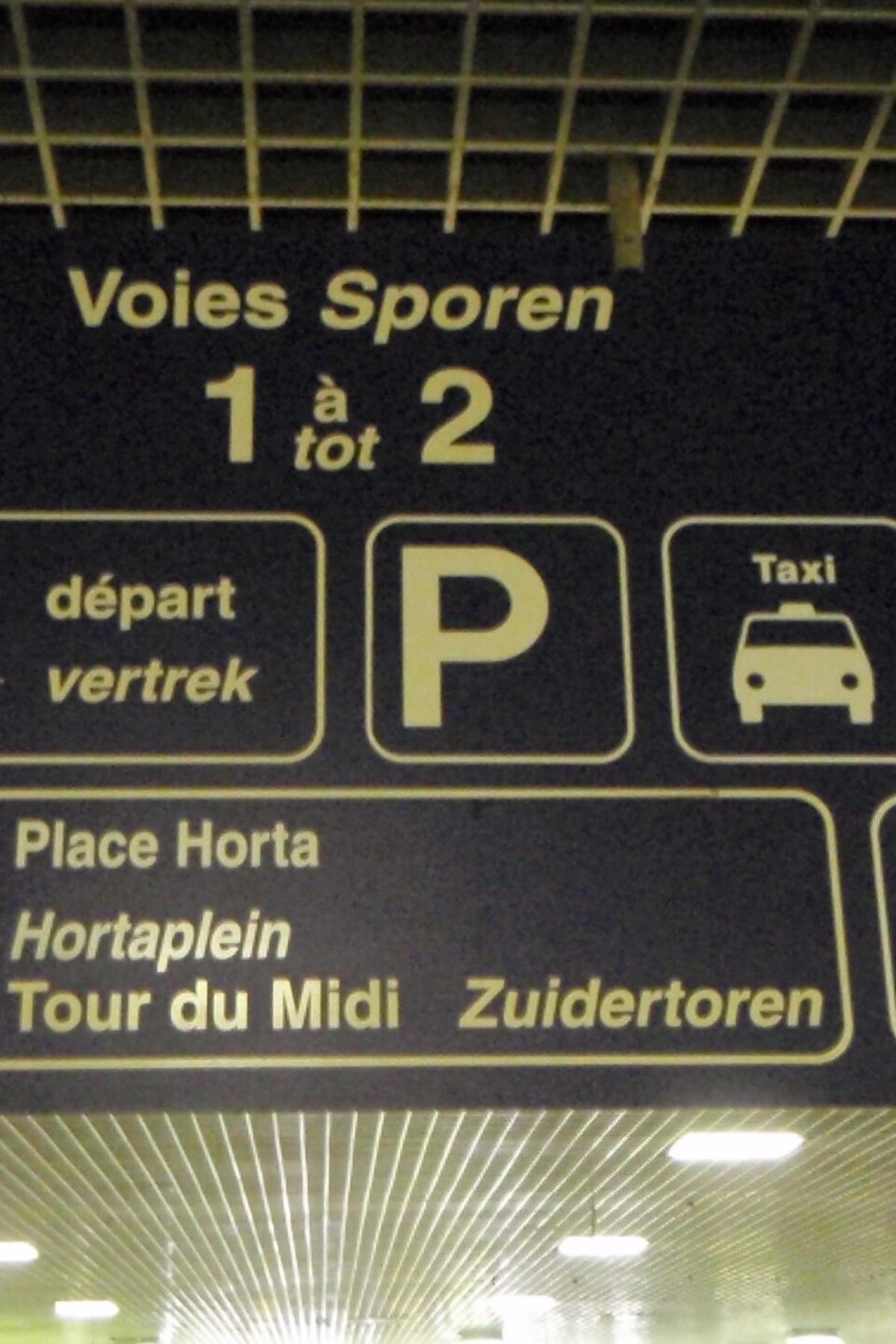 Brussels railway departure board