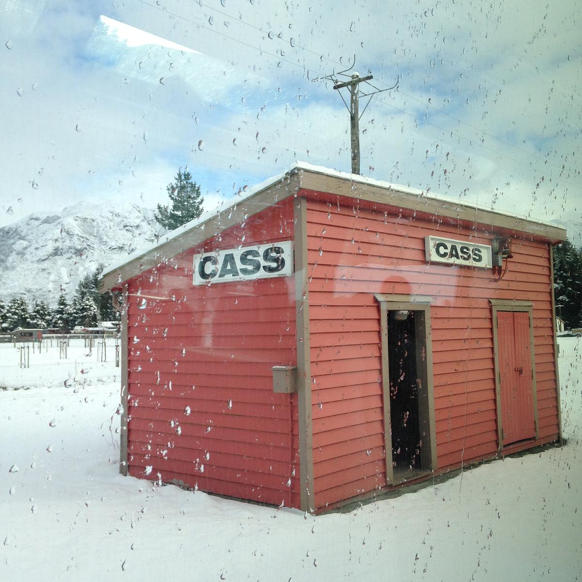 Alpine railway snow landscape