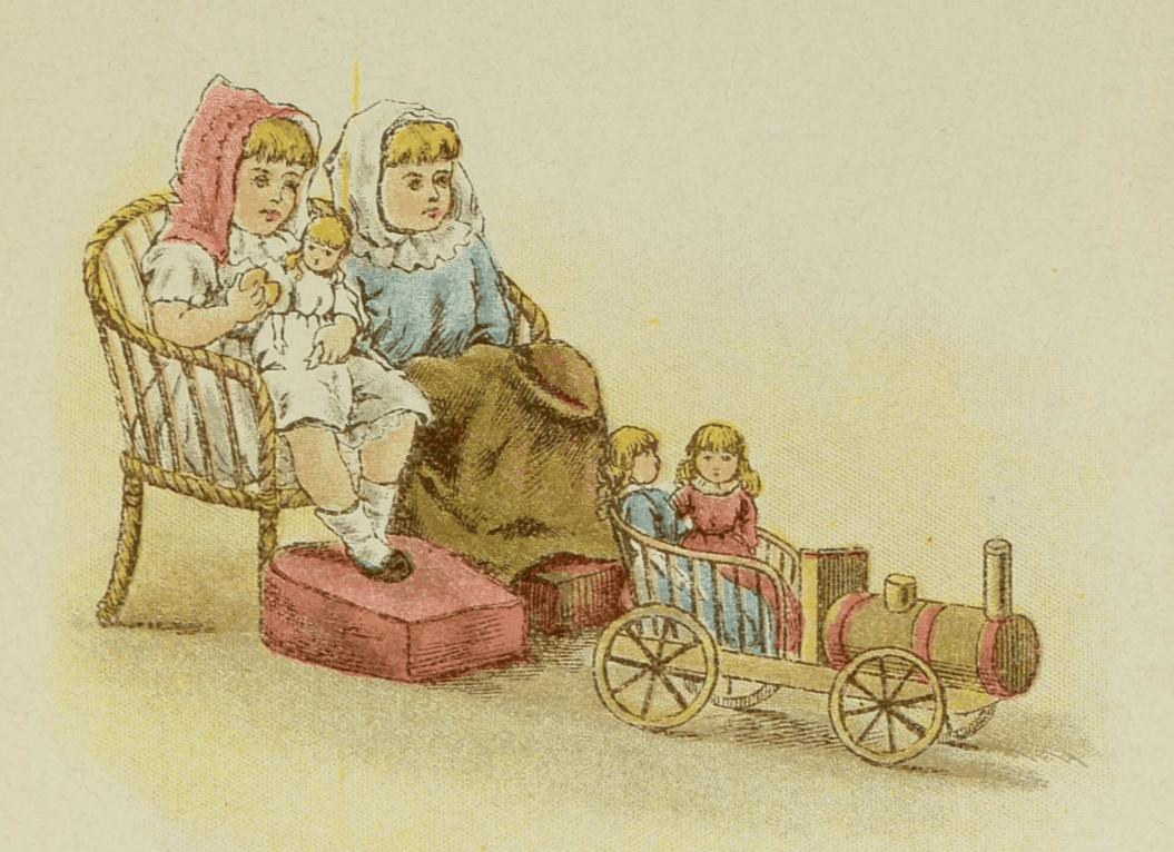 children playing train carriage
