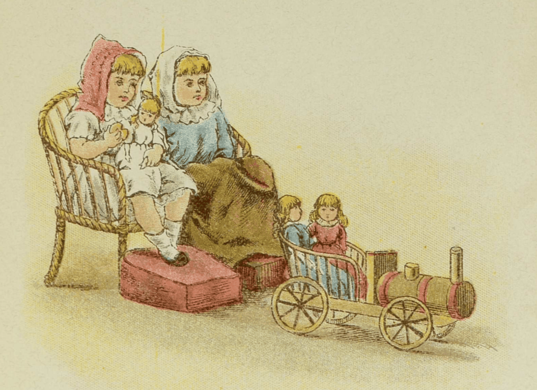 children playing train carriage